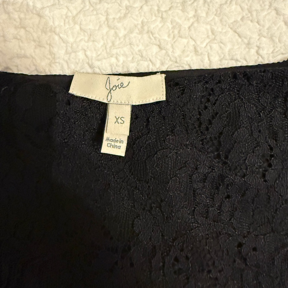 Joie Black Mini Skirt with Lace for Cocktail - Picture 3 of 3